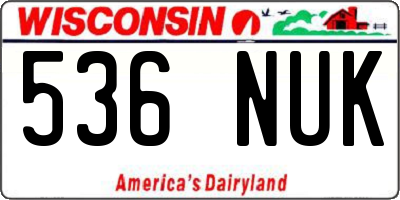 WI license plate 536NUK