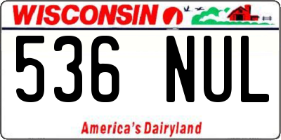 WI license plate 536NUL