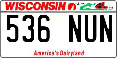 WI license plate 536NUN