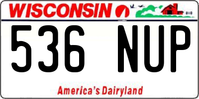 WI license plate 536NUP