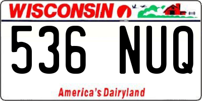 WI license plate 536NUQ