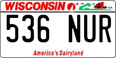 WI license plate 536NUR