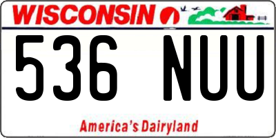 WI license plate 536NUU