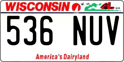 WI license plate 536NUV