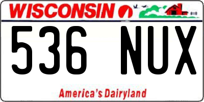 WI license plate 536NUX
