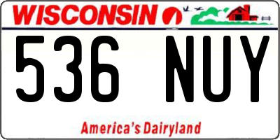 WI license plate 536NUY