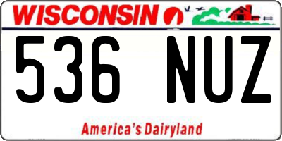 WI license plate 536NUZ