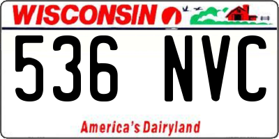 WI license plate 536NVC