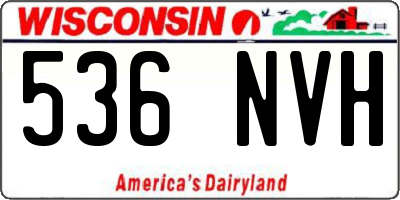 WI license plate 536NVH