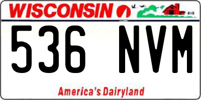 WI license plate 536NVM