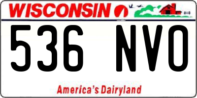 WI license plate 536NVO