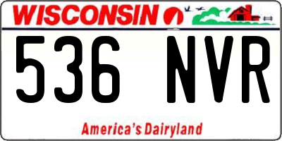 WI license plate 536NVR