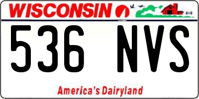WI license plate 536NVS