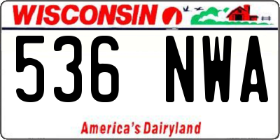 WI license plate 536NWA
