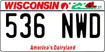 WI license plate 536NWD