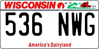 WI license plate 536NWG