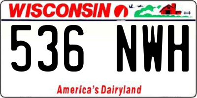 WI license plate 536NWH