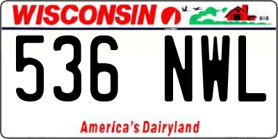 WI license plate 536NWL