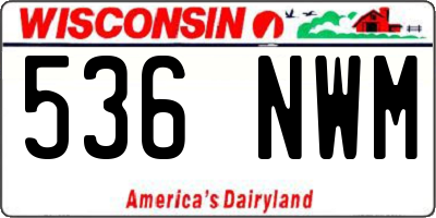 WI license plate 536NWM