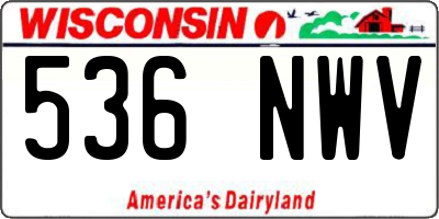 WI license plate 536NWV