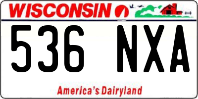 WI license plate 536NXA