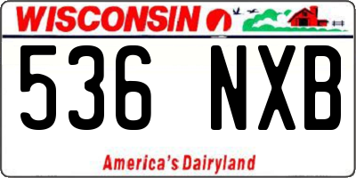 WI license plate 536NXB