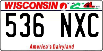WI license plate 536NXC