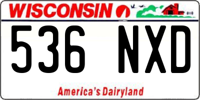 WI license plate 536NXD