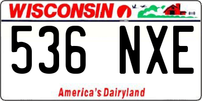 WI license plate 536NXE
