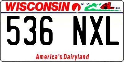 WI license plate 536NXL
