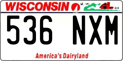 WI license plate 536NXM