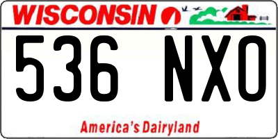 WI license plate 536NXO