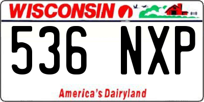 WI license plate 536NXP