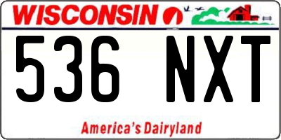 WI license plate 536NXT