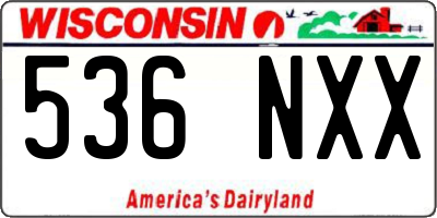 WI license plate 536NXX