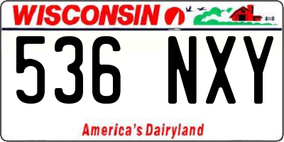 WI license plate 536NXY