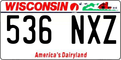 WI license plate 536NXZ
