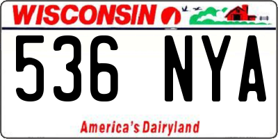 WI license plate 536NYA