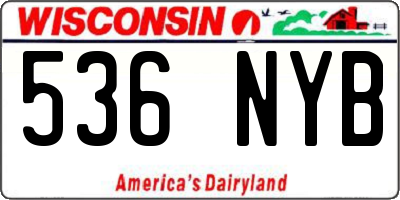 WI license plate 536NYB