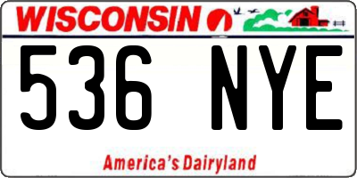WI license plate 536NYE