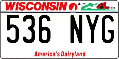 WI license plate 536NYG