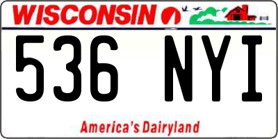 WI license plate 536NYI