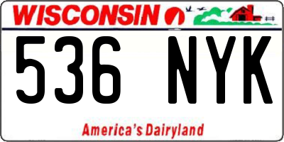 WI license plate 536NYK