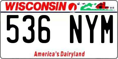 WI license plate 536NYM