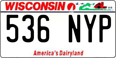 WI license plate 536NYP