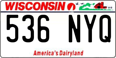 WI license plate 536NYQ
