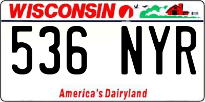 WI license plate 536NYR