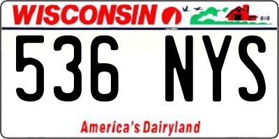 WI license plate 536NYS