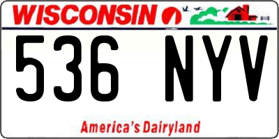 WI license plate 536NYV