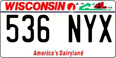 WI license plate 536NYX